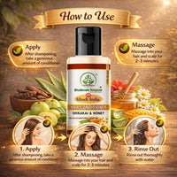 Bhudevam Naturals Khadi Shikakai & Honey Hair Conditioner for Chemical Free Frizz Control & Hair Repair Formula 210ml - 4