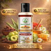 Bhudevam Naturals Khadi Shikakai & Honey Hair Conditioner for Chemical Free Frizz Control & Hair Repair Formula 210ml - 5