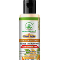 Bhudevam Naturals Khadi Orange & Lemongrass Hair Conditioner – Chemical Free Frizz Control & Shine Boost Formula 210ml - 1