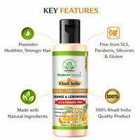 Bhudevam Naturals Khadi Orange & Lemongrass Hair Conditioner – Chemical Free Frizz Control & Shine Boost Formula 210ml - 2