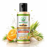 Bhudevam Naturals Khadi Orange & Lemongrass Hair Conditioner – Chemical Free Frizz Control & Shine Boost Formula 210ml - 3