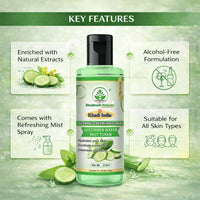 Bhudevam Naturals Khadi Mint & Cucumber Face Mist For Hydrating, Refreshing & Pore Minimizing Facial Spray for Daily Use 200ml - 2