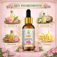 Bhudevam Naturals Geranium Essential Oil For Skin, Hair, Relaxation & Mood Upliftment 15ml - 7