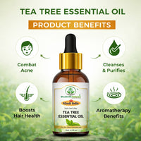 Bhudevam Naturals Khadi Tea Tree Essential Oil for Acne, Pimples, Skin Care, Hair Care, Dandruff Control, Aromatherapy & Diffuser 15ml - 5