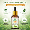 Bhudevam Naturals Khadi Tea Tree Essential Oil for Acne, Pimples, Skin Care, Hair Care, Dandruff Control, Aromatherapy & Diffuser 15ml - 5