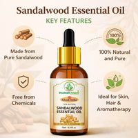 Bhudevam Naturals Khadi Sandalwood Essential Oil for Skin Care, Aromatherapy, Meditation, Diffuser & Massage 15ml - 2