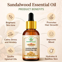Bhudevam Naturals Khadi Sandalwood Essential Oil for Skin Care, Aromatherapy, Meditation, Diffuser & Massage 15ml - 6