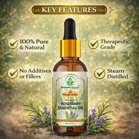 Bhudevam Naturals Khadi Rosemary Essential Oil for Hair Growth, Anti Hair Fall, Aromatherapy, Diffuser & Skin Care 15ml - 3