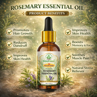 Bhudevam Naturals Khadi Rosemary Essential Oil for Hair Growth, Anti Hair Fall, Aromatherapy, Diffuser & Skin Care 15ml - 6