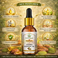 Bhudevam Naturals Khadi Jojoba Essential Oil Natural Carrier Oil for Face, Skin, Hair Growth, Beard Care, Massage & DIY Skincare 15ml - 3