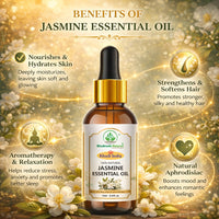 Bhudevam Naturals Khadi Jasmine Essential Oil for Aromatherapy, Skin Care, Hair Care, Stress Relief, Diffuser & Massage 15ml - 4