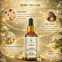 Bhudevam Naturals Khadi Jasmine Essential Oil for Aromatherapy, Skin Care, Hair Care, Stress Relief, Diffuser & Massage 15ml - 6