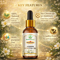 Bhudevam Naturals Khadi Jasmine Essential Oil for Aromatherapy, Skin Care, Hair Care, Stress Relief, Diffuser & Massage 15ml - 7