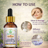 Bhudevam Naturals Khadi Lavender Essential Oil for Aromatherapy, Stress Relief, Skin & Hair Care, Diffuser, Sleep Support & Massage 15ml - 2