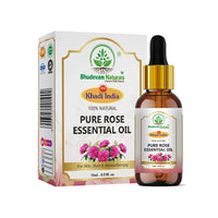 Bhudevam Naturals Khadi Rose Essential Oil for Skin & Hair Care – 100% Pure Natural Steam Distilled Rose Oil for Face, Acne, Aromatherapy, Diffuser 15ml - 1