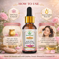 Bhudevam Naturals Khadi Rose Essential Oil for Skin & Hair Care – 100% Pure Natural Steam Distilled Rose Oil for Face, Acne, Aromatherapy, Diffuser 15ml - 3