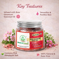 Bhudevam Naturals Khadi Rose Geranium Bath Salts for Relaxation – Natural Aromatherapy Soaking Salts with Essential Oils for Stress Relief & Skin Care 200gm - 5
