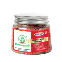 Bhudevam Naturals Khadi Rose Geranium Bath Salts for Relaxation – Natural Aromatherapy Soaking Salts with Essential Oils for Stress Relief & Skin Care 200gm - 3