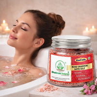 Bhudevam Naturals Khadi Rose Geranium Bath Salts for Relaxation – Natural Aromatherapy Soaking Salts with Essential Oils for Stress Relief & Skin Care 200gm - 8