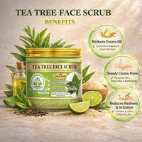 Bhudevam Naturals Khadi Tea Tree Face Scrub – Deep Cleansing Exfoliator for Acne, Pimples & Oil Control for Clear Skin 150gm - 2