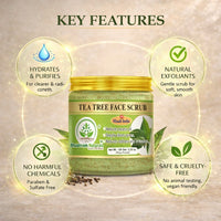 Bhudevam Naturals Khadi Tea Tree Face Scrub – Deep Cleansing Exfoliator for Acne, Pimples & Oil Control for Clear Skin 150gm - 4