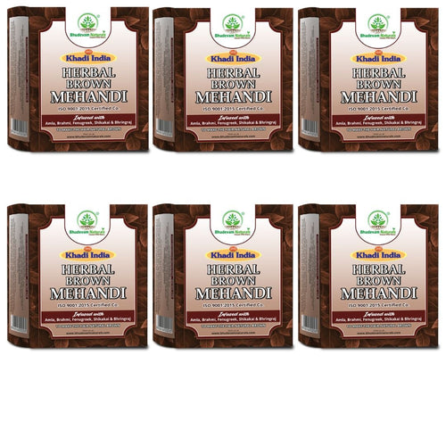 Bhudevam Naturals Khadi Brown Mehndi Powder for Hair – Natural Hair Dye, Chemical Free, Long Lasting Color, Strengthens & Conditions Hair 480gm - 1