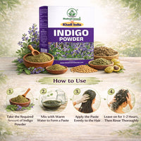 Bhudevam Naturals Khadi Pure Indigo Powder for Hair Coloring – Natural Black Hair Dye, No Chemicals, Used with Henna for Long Lasting Color 200gm - 2