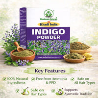 Bhudevam Naturals Khadi Pure Indigo Powder for Hair Coloring – Natural Black Hair Dye, No Chemicals, Used with Henna for Long Lasting Color 200gm - 3