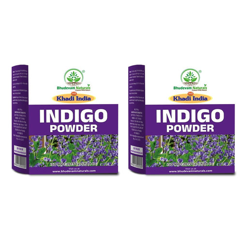 Bhudevam Naturals Khadi Pure Indigo Powder for Hair Coloring – Natural Black Hair Dye, No Chemicals, Used with Henna for Long Lasting Color 200gm - 1