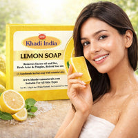 Bhudevam Naturals Khadi 100% Natural Lemon Bath Soap – Skin Brightening & Oil Control Soap, Herbal Formula, Safe for Daily Use 500gm - 3