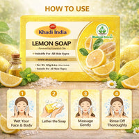 Bhudevam Naturals Khadi 100% Natural Lemon Bath Soap – Skin Brightening & Oil Control Soap, Herbal Formula, Safe for Daily Use 500gm - 7