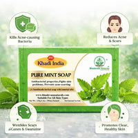 Bhudevam Naturals Khadi Mint Soap for Bath – Cooling Effect, Antibacterial Body Soap, Keeps Skin Fresh & Clean All Day 500gm - 4