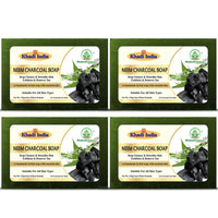 Bhudevam Naturals Khadi Neem & Activated Charcoal Soap – Herbal Handmade Bath Soap for Acne, Pimples, Blackheads Removal 500gm - 1