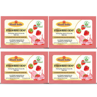 Bhudevam Naturals Khadi Strawberry Handmade Bath Soap for Soft, Smooth & Radiant Skin 500gm - 1