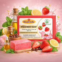 Bhudevam Naturals Khadi Strawberry Handmade Bath Soap for Soft, Smooth & Radiant Skin 500gm - 3