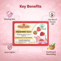 Bhudevam Naturals Khadi Strawberry Handmade Bath Soap for Soft, Smooth & Radiant Skin 500gm - 5