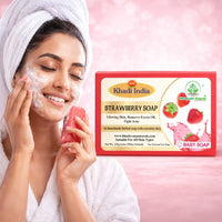 Bhudevam Naturals Khadi Strawberry Handmade Bath Soap for Soft, Smooth & Radiant Skin 500gm - 6