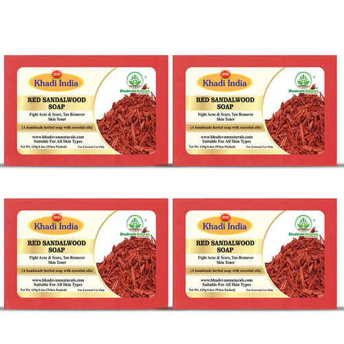 Bhudevam Naturals Khadi Red Sandalwood Soap For Natural Skin Brightening & Tan Removal Bath Soap 500gm - 1