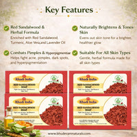 Bhudevam Naturals Khadi Red Sandalwood Soap For Natural Skin Brightening & Tan Removal Bath Soap 500gm - 6