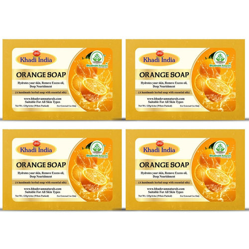 Bhudevam Naturals Khadi Orange Soap with Vitamin C – Skin Brightening & Refreshing Bath Bar 500gm - 1