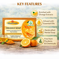 Bhudevam Naturals Khadi Orange Soap with Vitamin C – Skin Brightening & Refreshing Bath Bar 500gm - 6