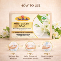 Bhudevam Naturals Khadi White Musk Soap – Luxury Fragrance Bath Soap for Soft & Smooth Skin 500gm - 2
