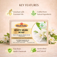 Bhudevam Naturals Khadi White Musk Soap – Luxury Fragrance Bath Soap for Soft & Smooth Skin 500gm - 6