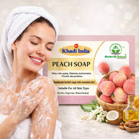 Bhudevam Naturals Khadi Handmade Peach Soap for Smooth & Radiant Skin 500gm - 5