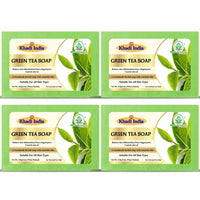 Bhudevam Naturals Khadi Green Tea Bath Soap for Clear & Healthy Skin | Natural Handmade Soap for Acne & Oil Control 500gm - 1