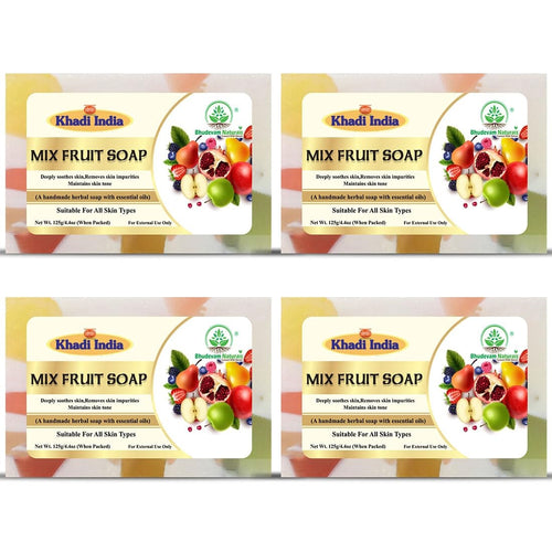 Bhudevam Naturals Khadi Handmade Mix Fruit Soap – Vitamin-Rich Skin Brightening Bath Soap 500gm - 1