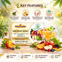 Bhudevam Naturals Khadi Handmade Mix Fruit Soap – Vitamin-Rich Skin Brightening Bath Soap 500gm - 2