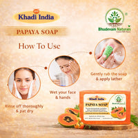 Bhudevam Naturals Khadi Handmade Papaya Soap Bar – Exfoliating & Deep Cleansing Bath Soap for Face & Body 500gm - 2