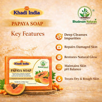 Bhudevam Naturals Khadi Handmade Papaya Soap Bar – Exfoliating & Deep Cleansing Bath Soap for Face & Body 500gm - 4