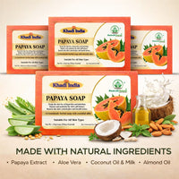 Bhudevam Naturals Khadi Handmade Papaya Soap Bar – Exfoliating & Deep Cleansing Bath Soap for Face & Body 500gm - 5